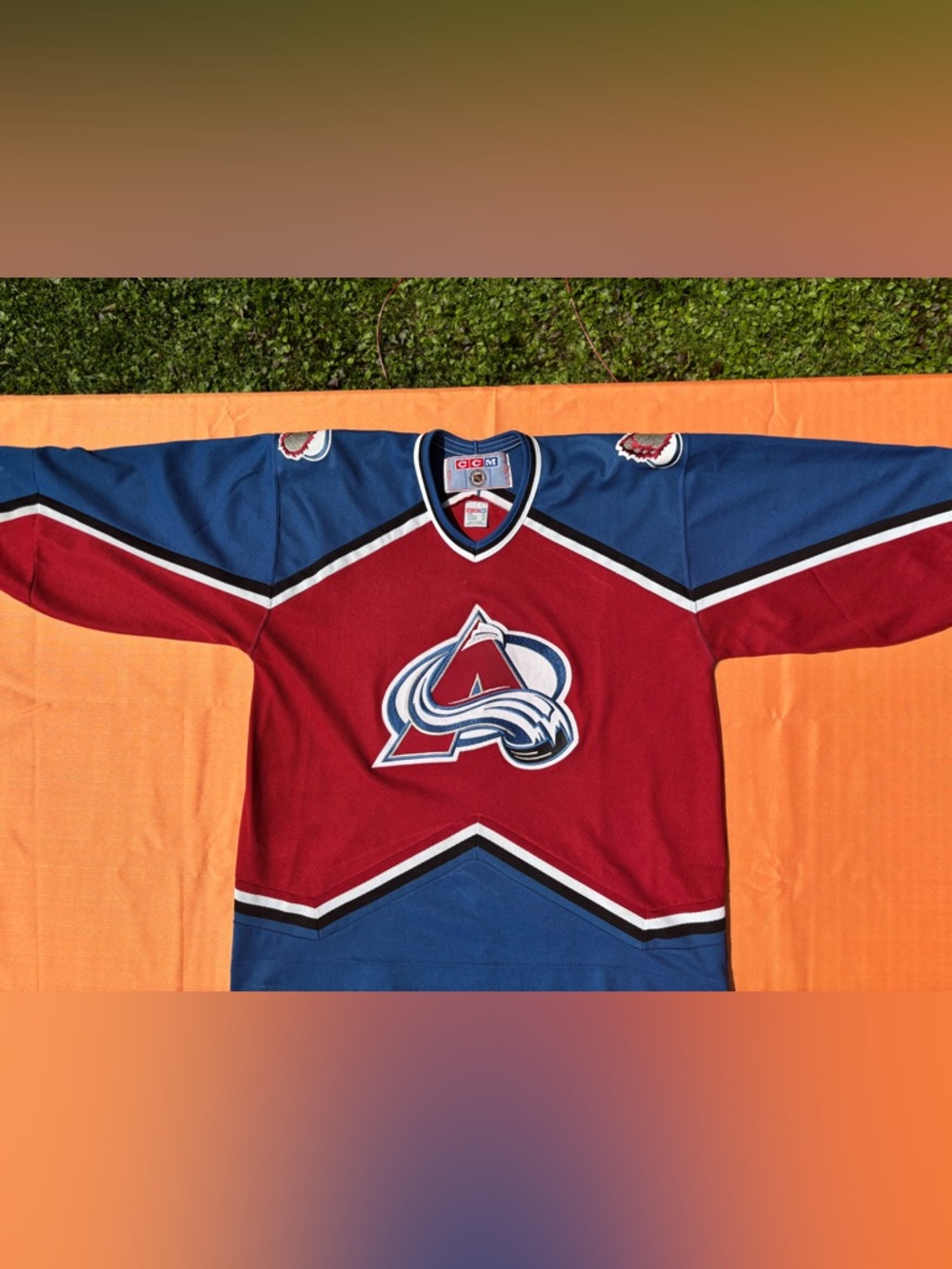 CCM Burgundy and Blue Colorado Avalanche Hockey Jersey